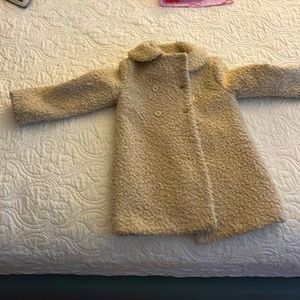 Janie and Jack cream coat size 3 -4 in mint condition !